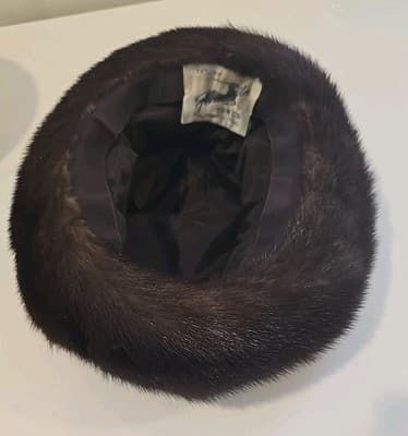 Vintage Flemington Fur Co Hat Dark Mink w/ Peck & Peck Box - Thumbnail 11