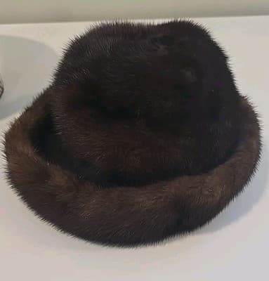 Vintage Flemington Fur Co Hat Dark Mink w/ Peck & Peck Box - Thumbnail 5