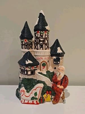 Vintage 1987 Santa’s Castle By Brinn's, Lighted Christmas Village Collection - Thumbnail 5