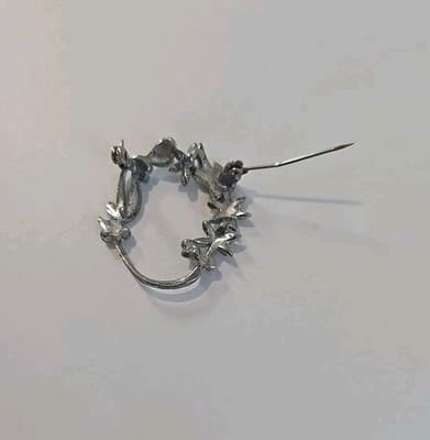 Vintage Marcasite Crystal Reef Pin Brooch - Thumbnail 4
