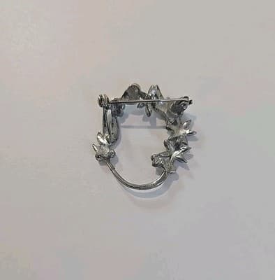 Vintage Marcasite Crystal Reef Pin Brooch - Thumbnail 3