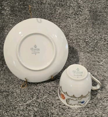 Vintage Winterling Bavaria Demitasse Cup & Saucer Floral Gold Trim Germany - Thumbnail 6