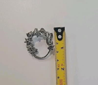 Vintage Marcasite Crystal Reef Pin Brooch - Thumbnail 7