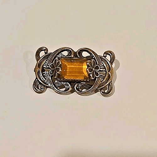 Antique Art Nouveau Dainty Glass Brooch (A1106) - Thumbnail 2