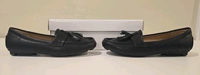 New Salon Studio Women's Slip On Shoes Size 9 M Black Wedge Bow - Thumbnail 5