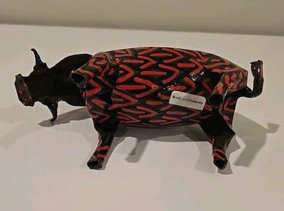 Handmade African Metal Warthog Boar Pig Razorback Made In Zimbabwe - Thumbnail 8