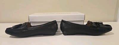 New Salon Studio Women's Slip On Shoes Size 9 M Black Wedge Bow - Thumbnail 4