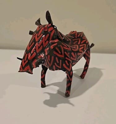 Handmade African Metal Warthog Boar Pig Razorback Made In Zimbabwe