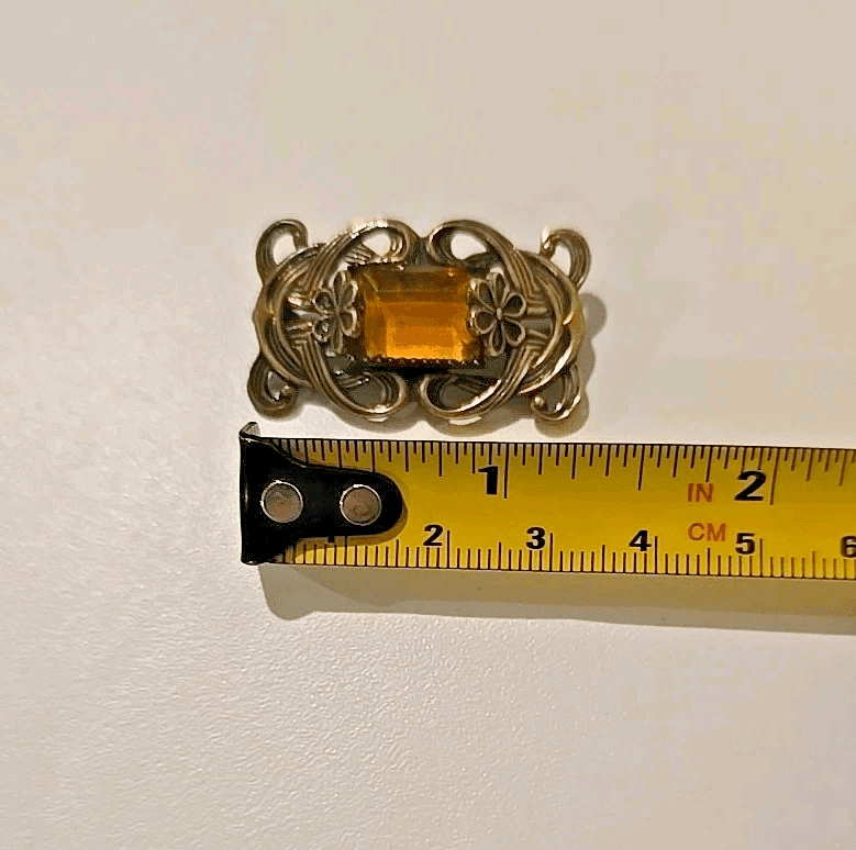 Antique Art Nouveau Dainty Glass Brooch (A1106) - Thumbnail 6