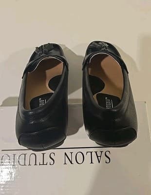 New Salon Studio Women's Slip On Shoes Size 9 M Black Wedge Bow - Thumbnail 9