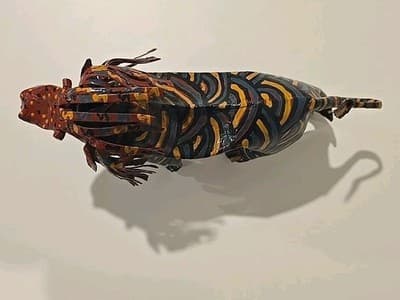 7" Large Tin LION Made In Zimbabwe By The Mkankha Brothers Metal Art - Thumbnail 7