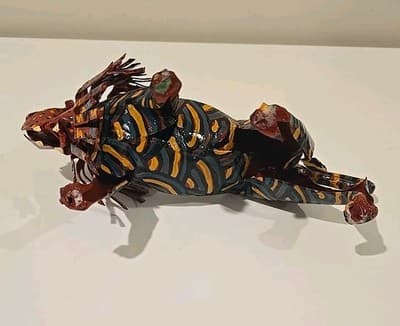 7" Large Tin LION Made In Zimbabwe By The Mkankha Brothers Metal Art - Thumbnail 8