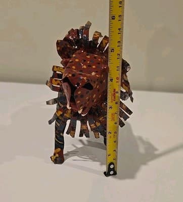 7" Large Tin LION Made In Zimbabwe By The Mkankha Brothers Metal Art - Thumbnail 6