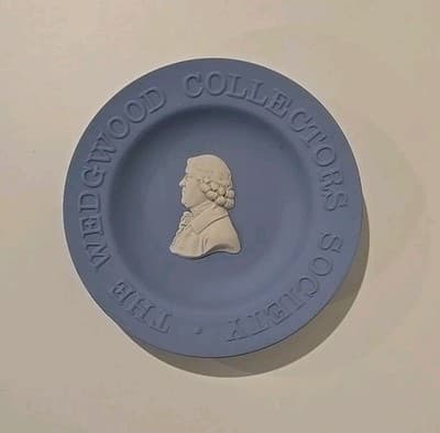 Vintage Wedgwood Jasperware Pale Blue Collectors Society Mini Plate Pin Dish