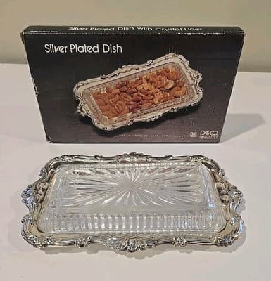 Davco Silver Plated Glass Covered Candy Dish Hong Kong