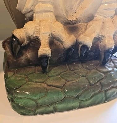 Pair of Mid Century Modern Large Chalkware Painted Owl Sculpture Table Lamps - Thumbnail 7