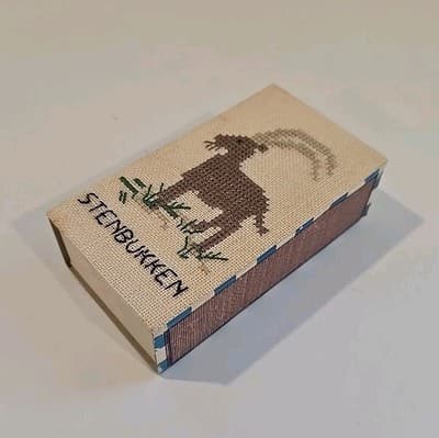 Vintage Tordenskjold by H.E. Gosch & Co Denmark Needlepoint Goat Matchbox