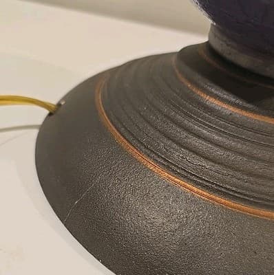 Andrew Wender Raku Studio Art Pottery 25" Lamp w Copper Shade Stack Totem - Thumbnail 6