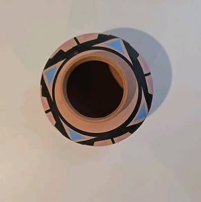 Native American Laguna Fine Line Hand Painted Pottery - Thumbnail 6