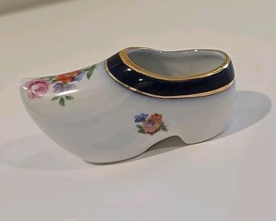 Germany Porzellanfabrik Martinroda Miniature Shoe Gold Gilt PM Crown Import - Thumbnail 3