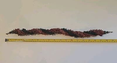 Natural Twisted Stone Chip Brown Black Necklace 19 Inches Barrel Clasp - Thumbnail 2