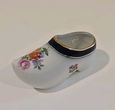 Germany Porzellanfabrik Martinroda Miniature Shoe Gold Gilt PM Crown Import - Thumbnail 6