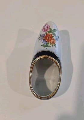 Germany Porzellanfabrik Martinroda Miniature Shoe Gold Gilt PM Crown Import - Thumbnail 5