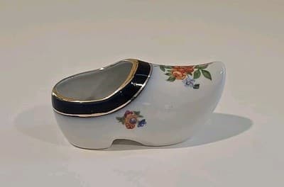 Germany Porzellanfabrik Martinroda Miniature Shoe Gold Gilt PM Crown Import