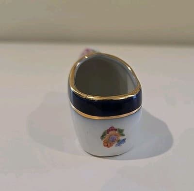 Germany Porzellanfabrik Martinroda Miniature Shoe Gold Gilt PM Crown Import - Thumbnail 4
