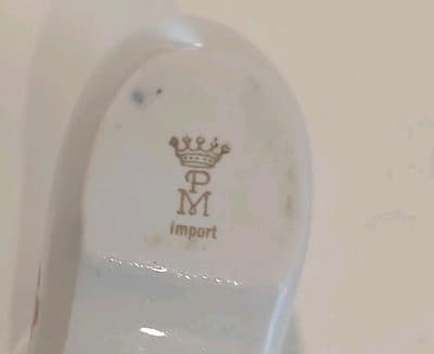 Germany Porzellanfabrik Martinroda Miniature Shoe Gold Gilt PM Crown Import - Thumbnail 10