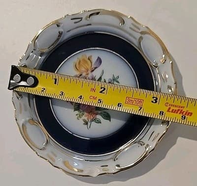 Germany Porzellanfabrik Martinroda Trinket Dish Plate Gold Gilt PM Crown Import - Thumbnail 2