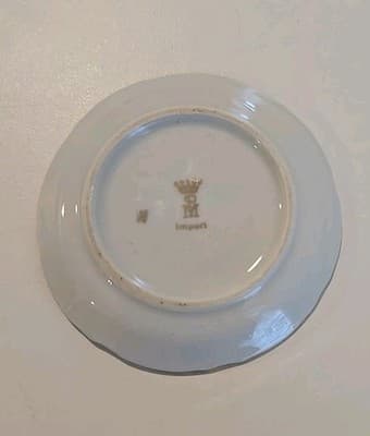 Germany Porzellanfabrik Martinroda Trinket Dish Plate Gold Gilt PM Crown Import - Thumbnail 4