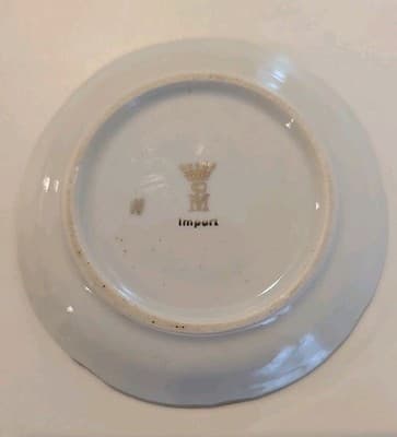 Germany Porzellanfabrik Martinroda Trinket Dish Plate Gold Gilt PM Crown Import - Thumbnail 5