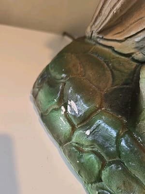 Pair of Mid Century Modern Large Chalkware Painted Owl Sculpture Table Lamps - Thumbnail 5
