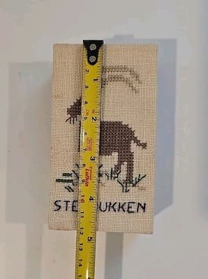 Vintage Tordenskjold by H.E. Gosch & Co Denmark Needlepoint Goat Matchbox - Thumbnail 2