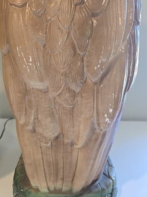 Pair of Mid Century Modern Large Chalkware Painted Owl Sculpture Table Lamps - Thumbnail 16