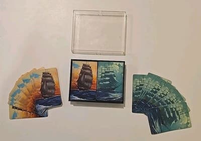 Stardust Nu-Vue Sailing Ships Nautical Playing Cards Advertising Case 2 Decks - Thumbnail 3