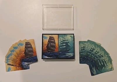 Stardust Nu-Vue Sailing Ships Nautical Playing Cards Advertising Case 2 Decks - Thumbnail 2