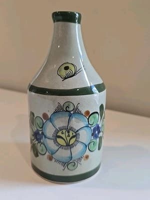 Vintage Handmade & Painted Folk Art Ceramic Jug Figurine Signed MEXICO