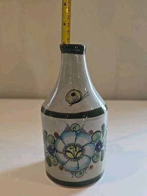 Vintage Handmade & Painted Folk Art Ceramic Jug Figurine Signed MEXICO - Thumbnail 2