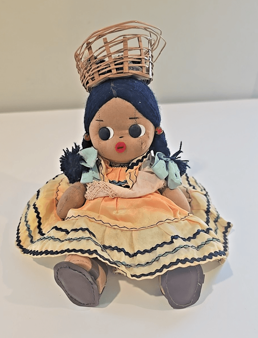 Firmly Stuffed Cloth Doll Mexican Design Poseable Limbs