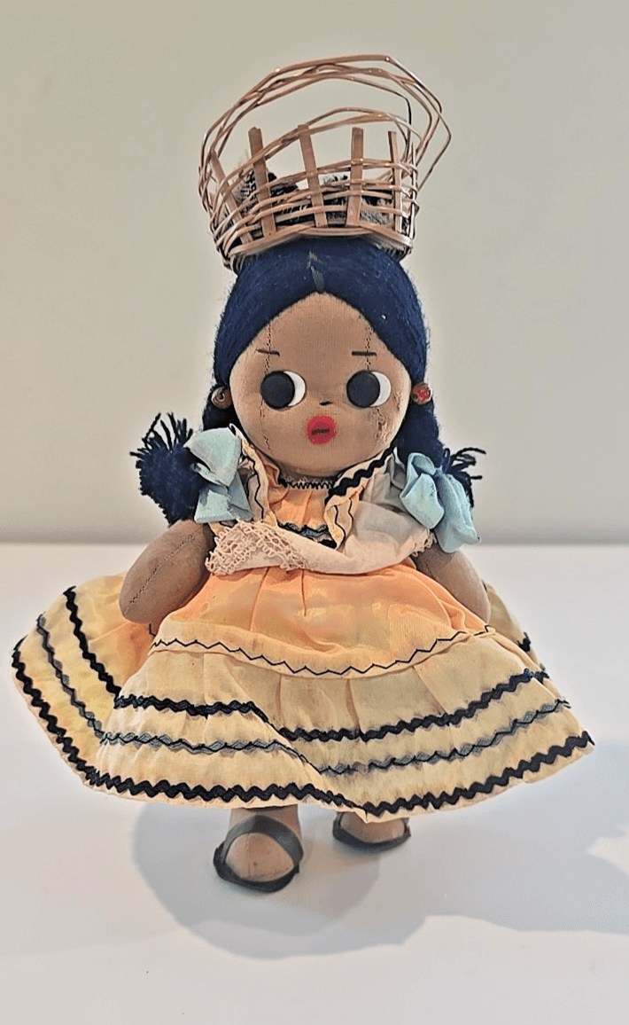 Firmly Stuffed Cloth Doll Mexican Design Poseable Limbs - Thumbnail 4