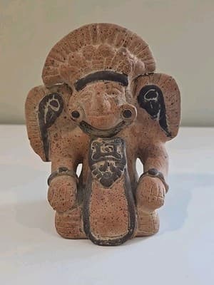 Vintage Zapotec Terracotta Sculpture Aztec Maya Mexico 6.5” H Folk Art Effigy