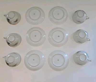 Lithophane Hayasi Kutani Fine Bone China Tea Cup And Saucer Hand Painted 21pcs - Thumbnail 17