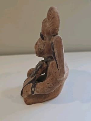 Vintage Zapotec Terracotta Sculpture Aztec Maya Mexico 6.5” H Folk Art Effigy - Thumbnail 3