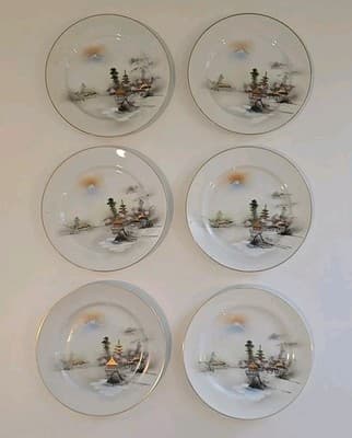 Lithophane Hayasi Kutani Fine Bone China Tea Cup And Saucer Hand Painted 21pcs - Thumbnail 18