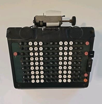 Vintage Monroe Mechanical Adding Machine – Early Office Calculator w/ Keys 1940s - Thumbnail 2
