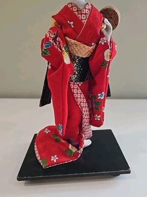 Vintage Porcelain Japanese￼ Geisha Kimono Doll Figurine Statue - Thumbnail 3