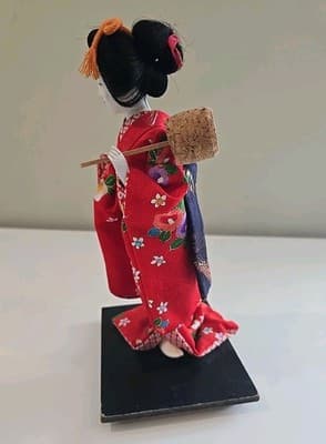 Vintage Porcelain Japanese￼ Geisha Kimono Doll Figurine Statue - Thumbnail 4