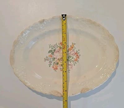 Vintage Taylor Smith Taylor Rectangular Pink Platter Pansy Design - Thumbnail 3